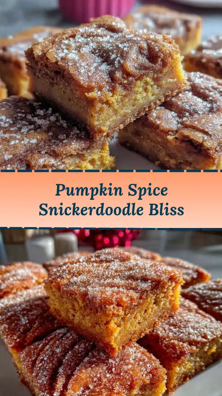 pumpkin spice snickerdoodle blondies recipe