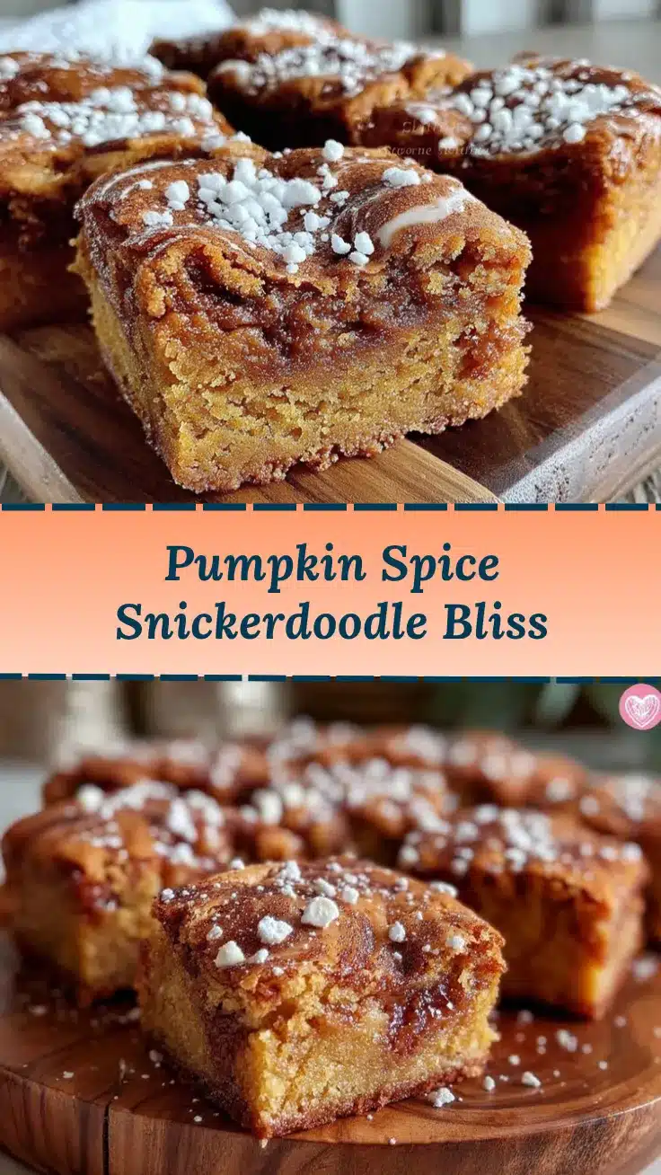 Pumpkin Spice Snickerdoodle Blondies recipe