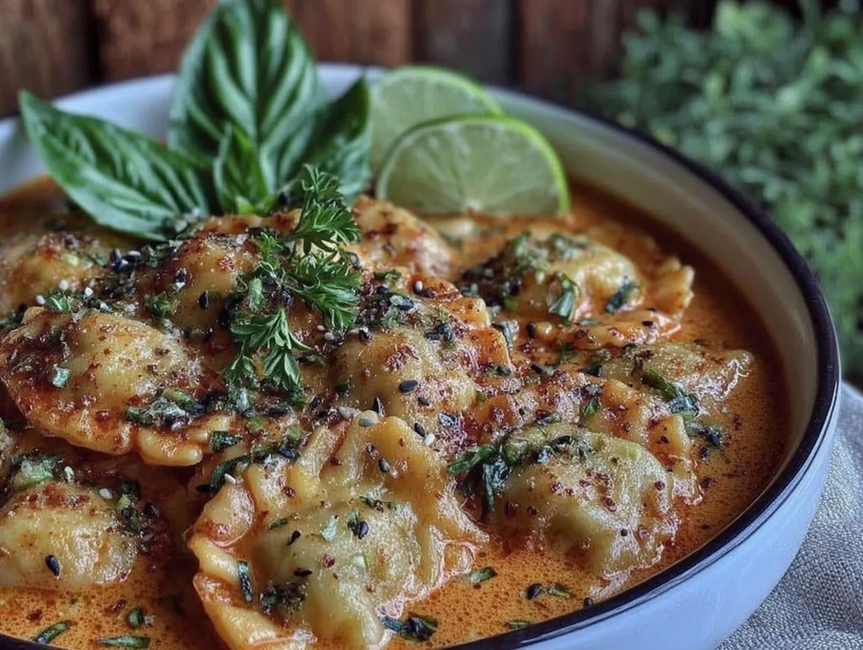 Red Curry Pot Sticker Soup preparation steps
