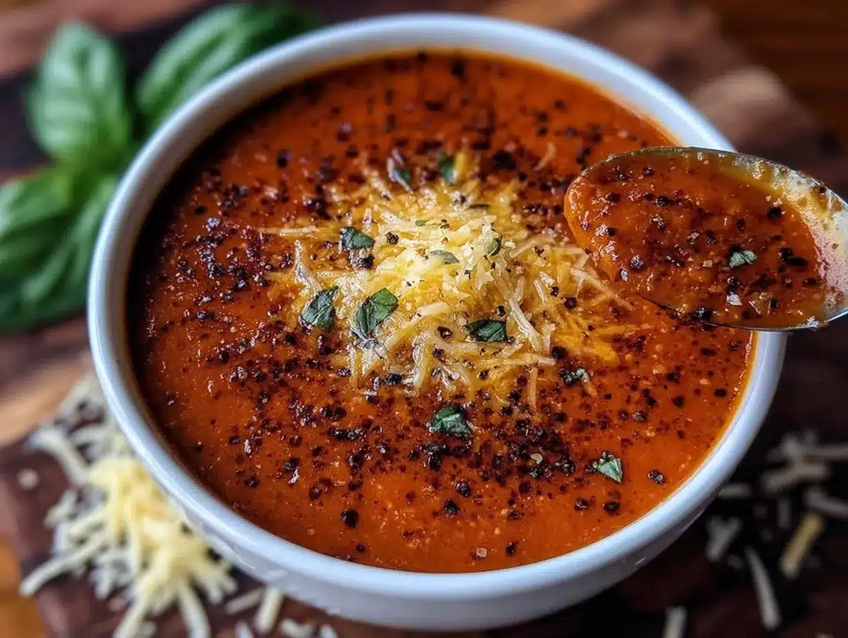 roasted red pepper gouda soup preparation steps