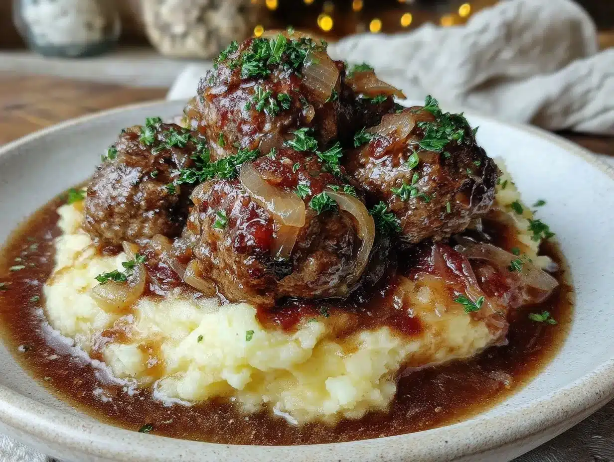 Salisbury steak meatballs preparation steps
