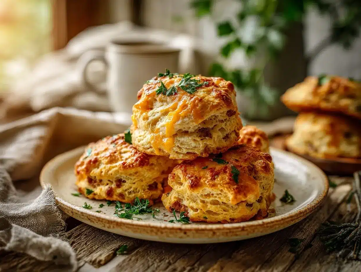sausage cheese butter swim biscuits preparation steps