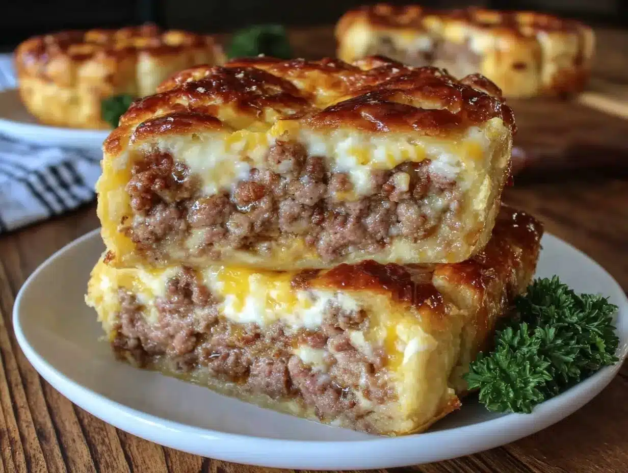 sausage cream cheese crescent bake preparation steps