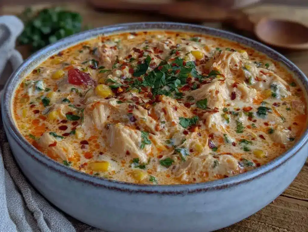 slow cooker creamy chicken taco soup - featured image