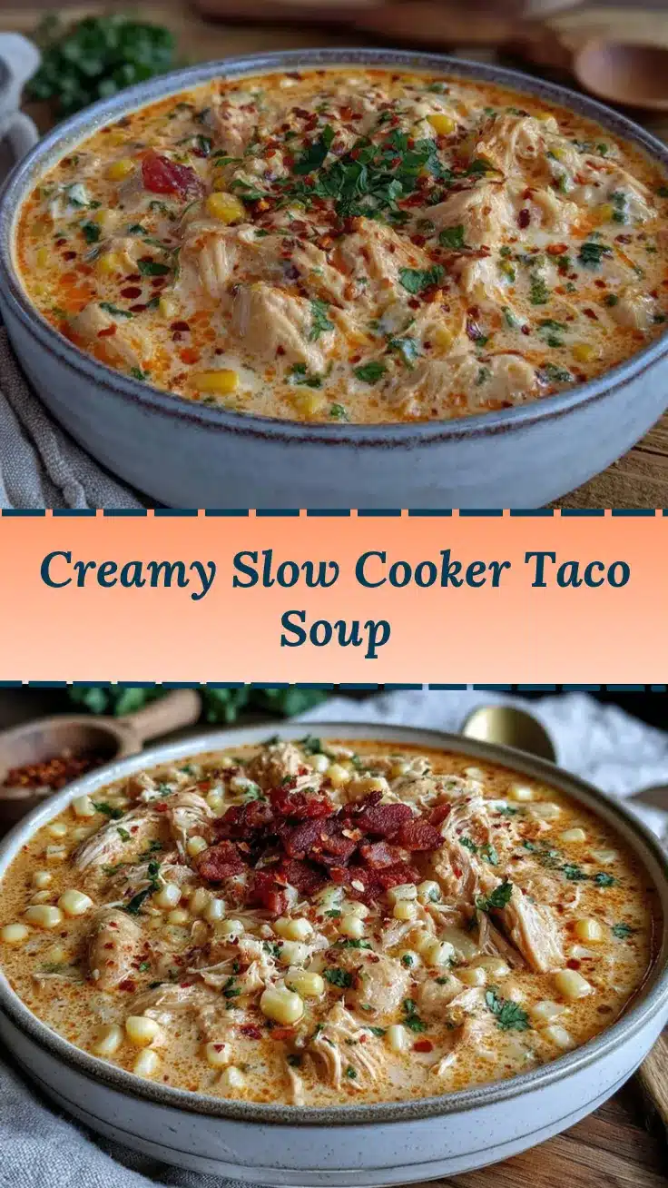 slow cooker creamy chicken taco soup recipe