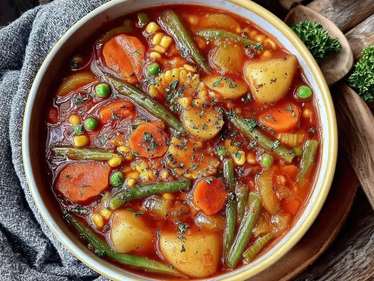 slow cooker vegetable soup preparation steps