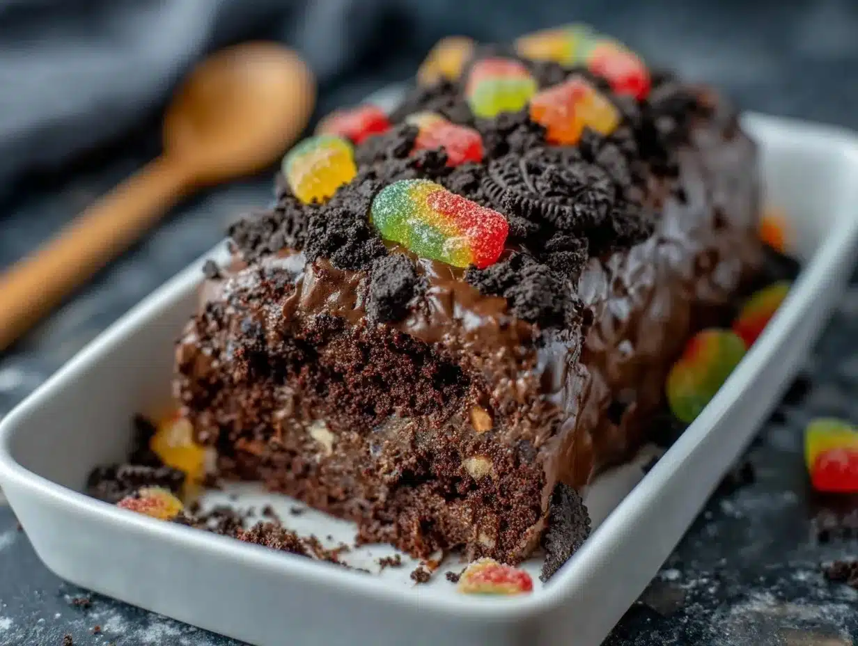 Spooky Halloween Dirt Cake preparation steps