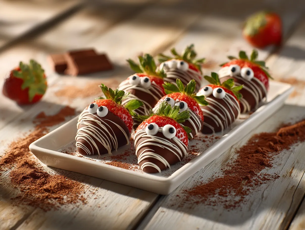 Spooky Halloween Strawberries preparation steps
