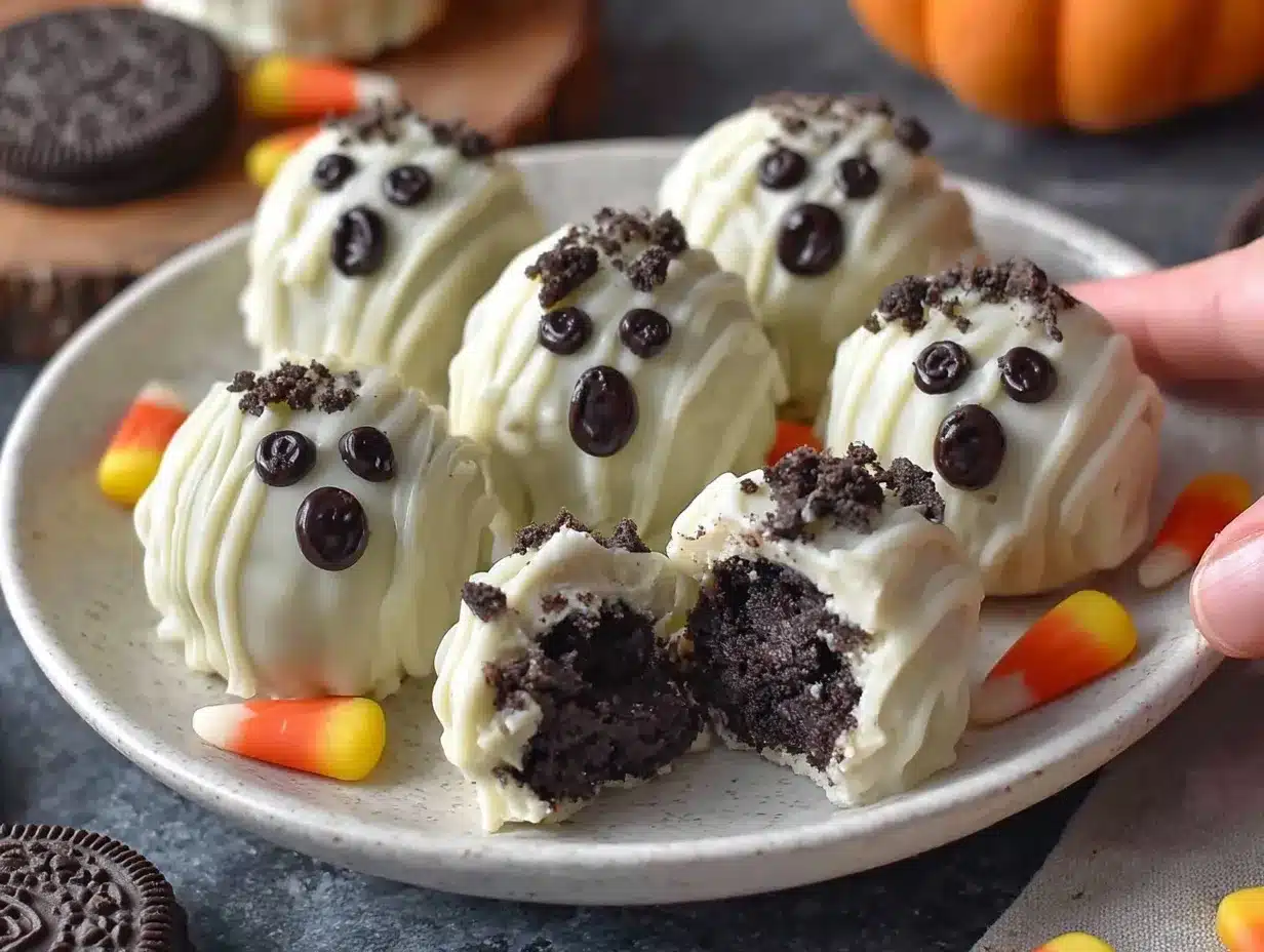 Spooky Oreo Ghost Truffles preparation steps