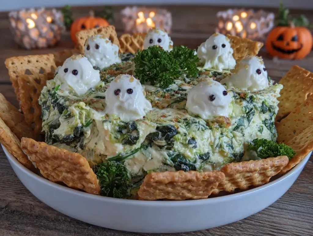 spooky spinach dip - featured image