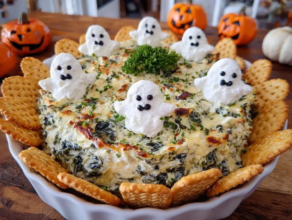 spooky spinach dip preparation steps
