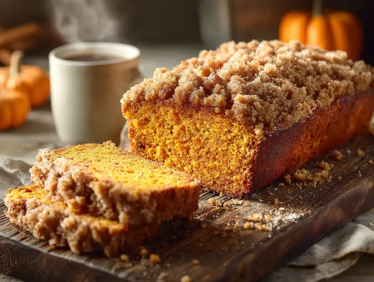 streusel-topped pumpkin loaf preparation steps
