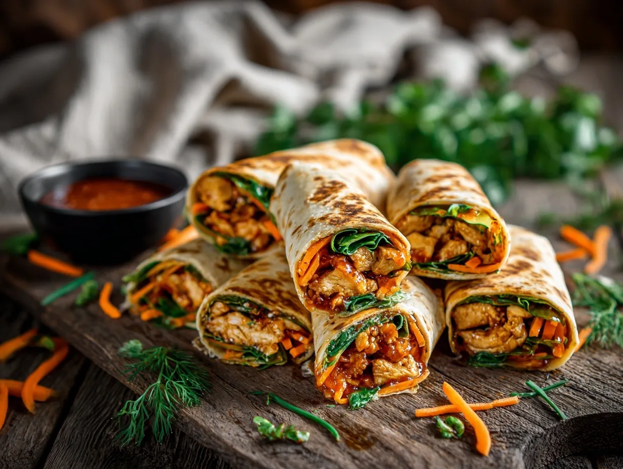 Sweet Chili Chicken Wraps preparation steps