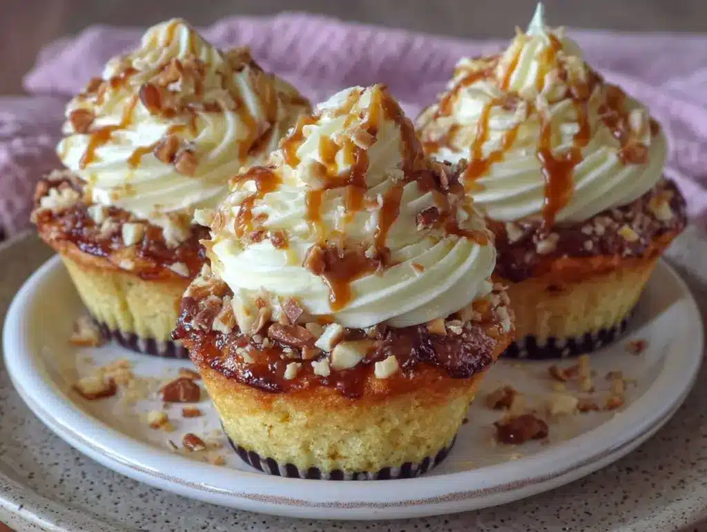 toffee crunch cupcakes - featured image