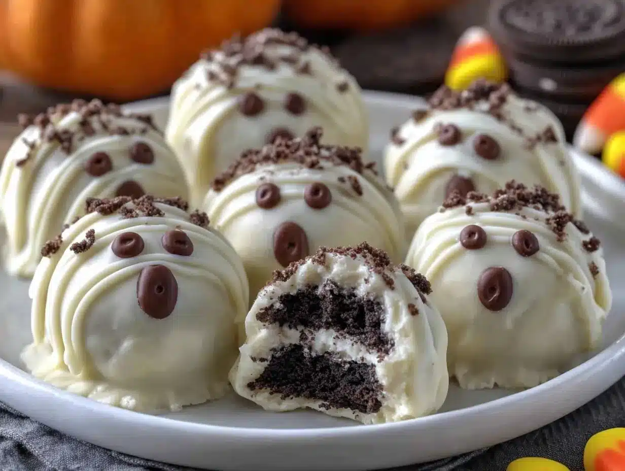 White Chocolate Oreo Ghost Truffles preparation steps