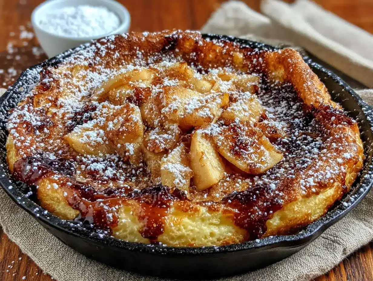 apple cinnamon German pancake preparation steps