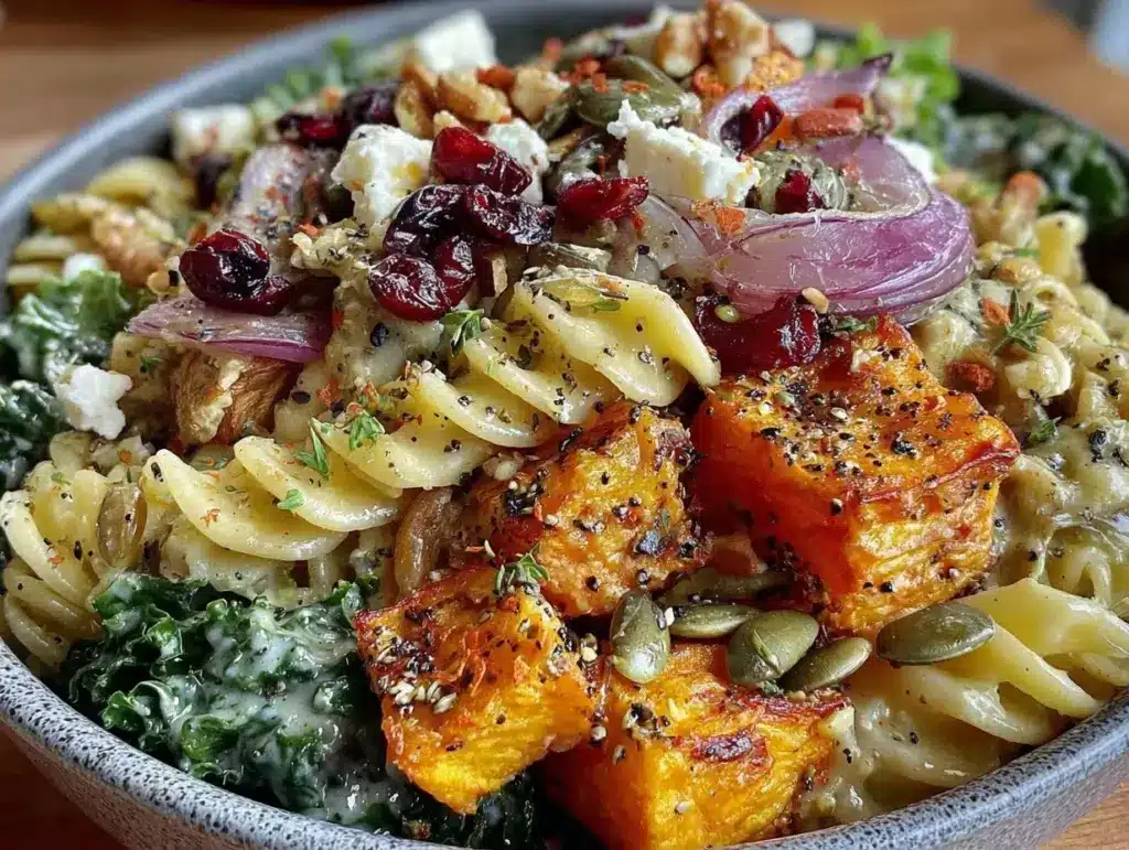 autumn harvest pasta salad - featured image