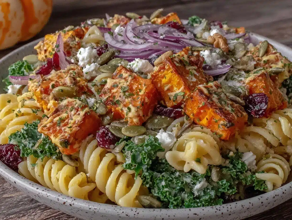 autumn harvest pasta salad preparation steps