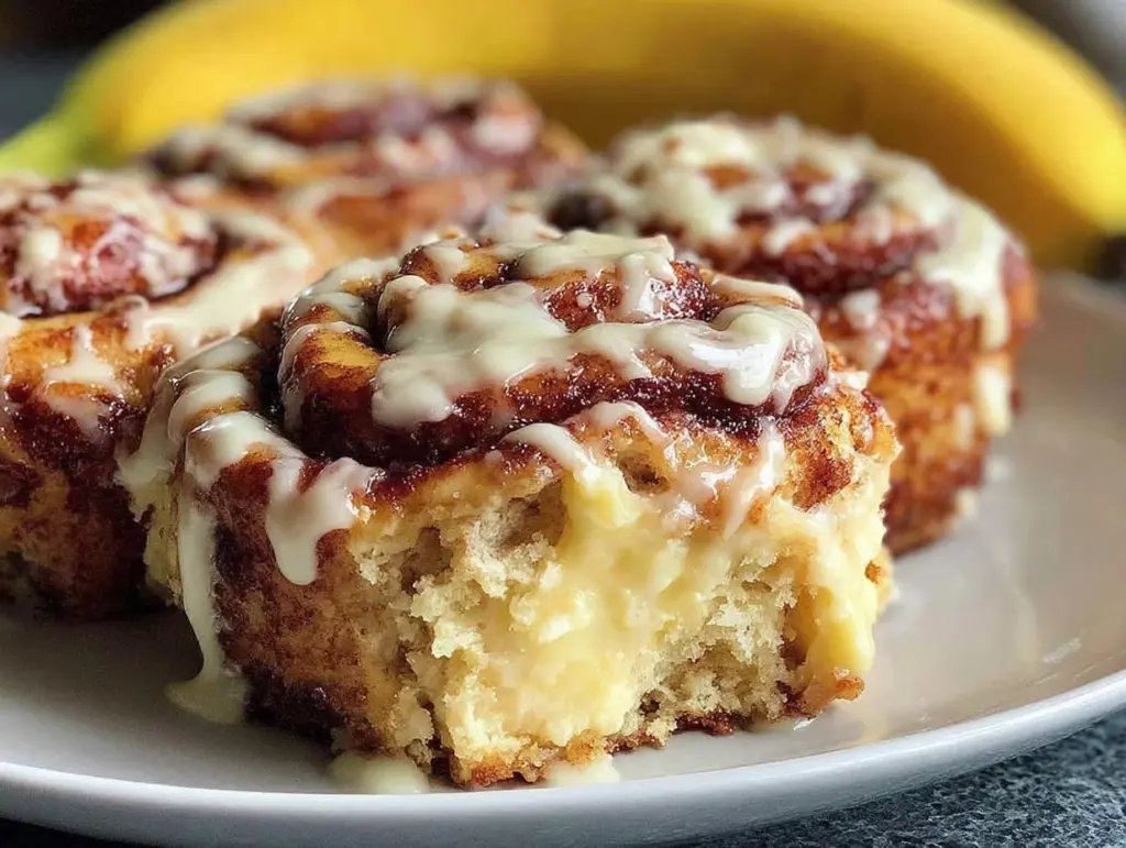 banana bread cinnamon rolls - featured image