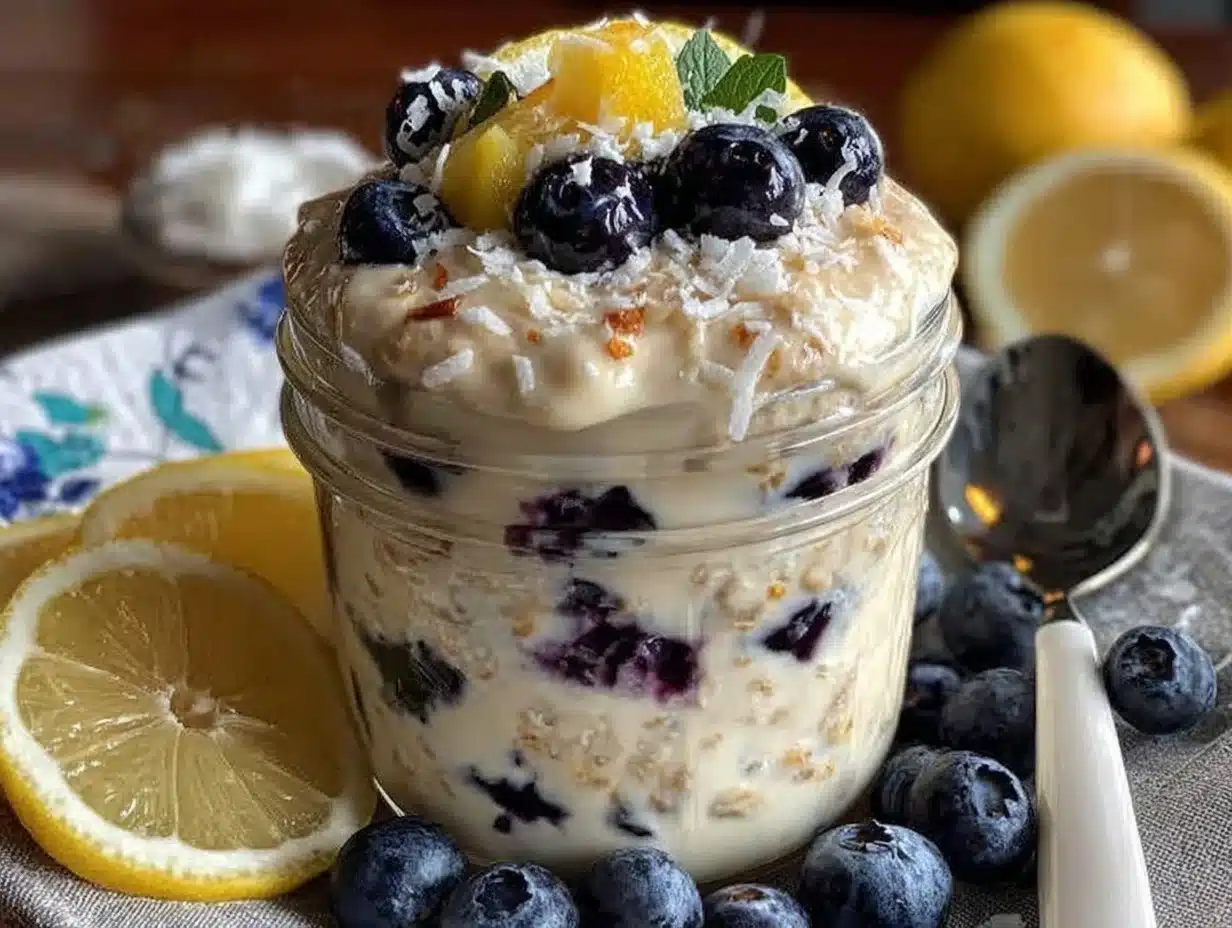 blueberry lemon overnight oats - featured image