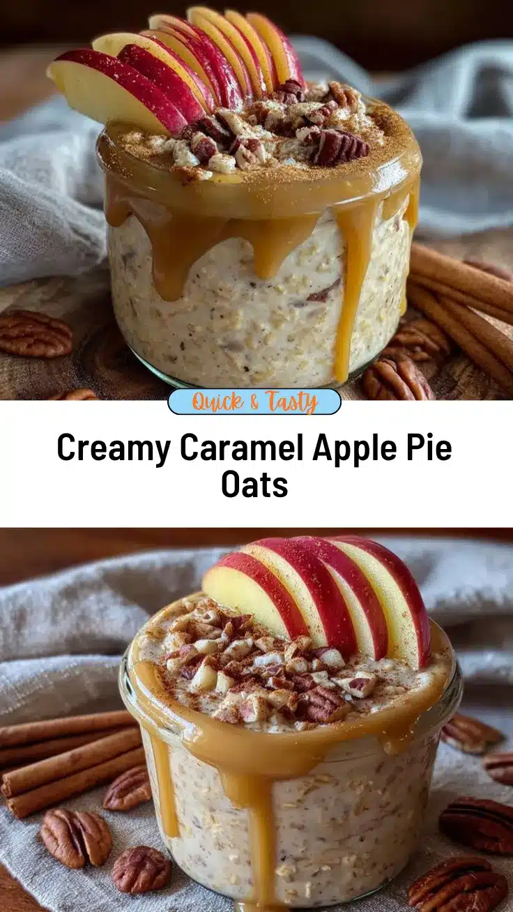 caramel apple pie overnight oats recipe