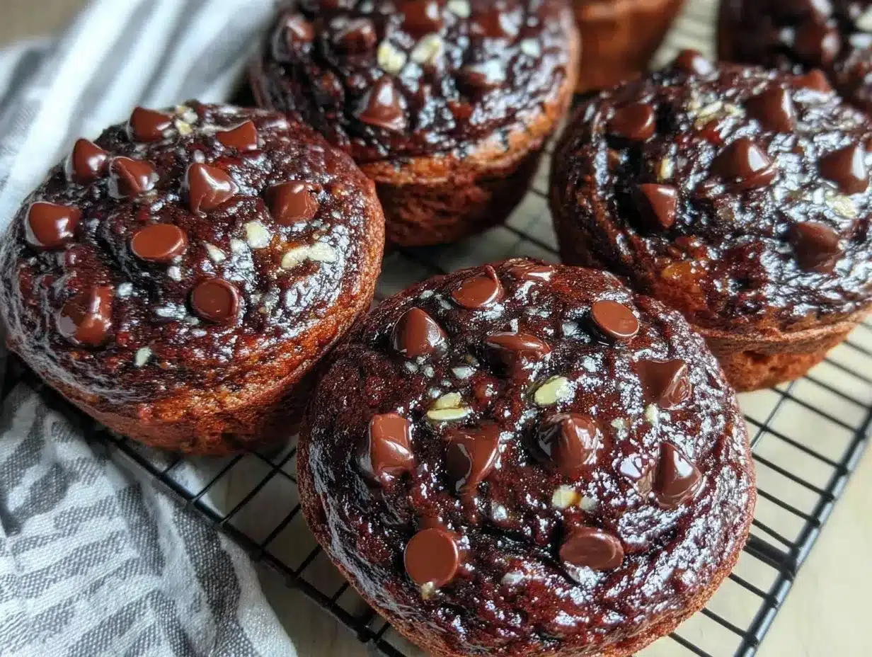chocolate banana muffins preparation steps