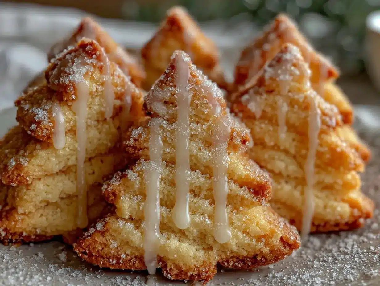 Christmas tree shortbread cookies preparation steps