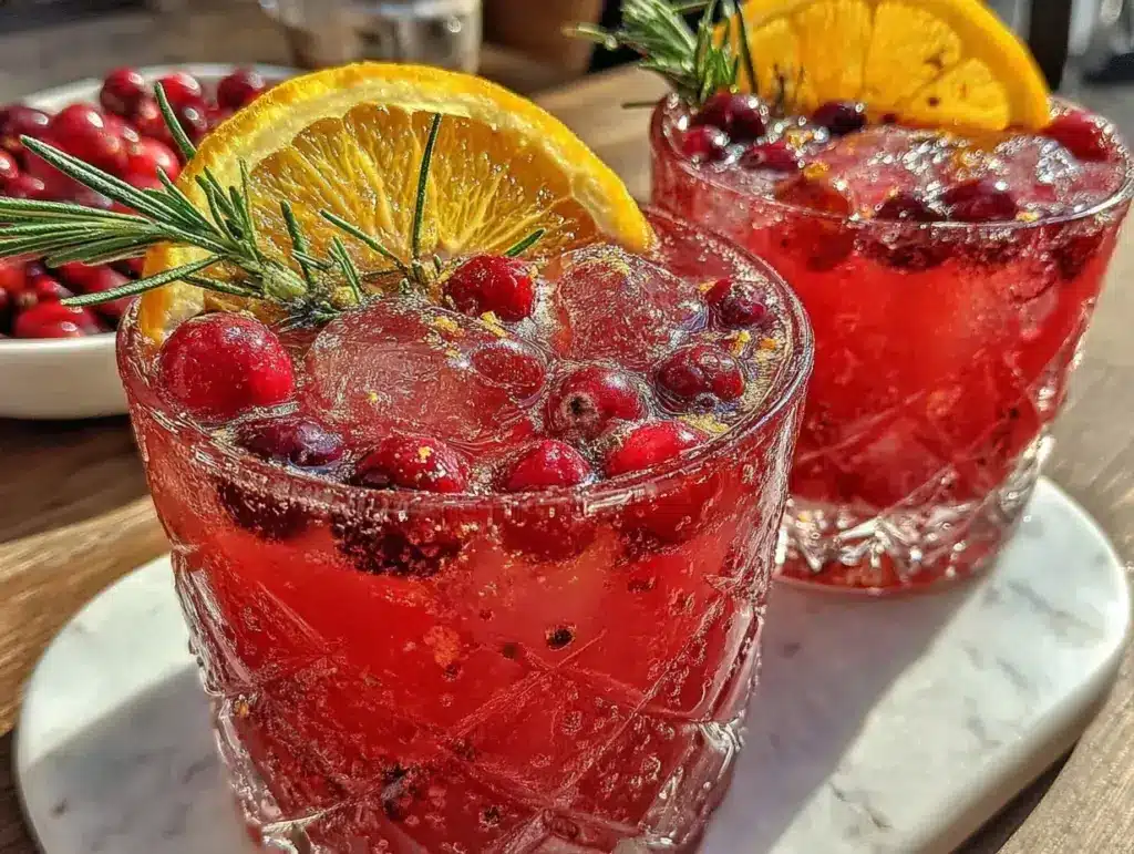 cranberry orange whiskey sour - featured image