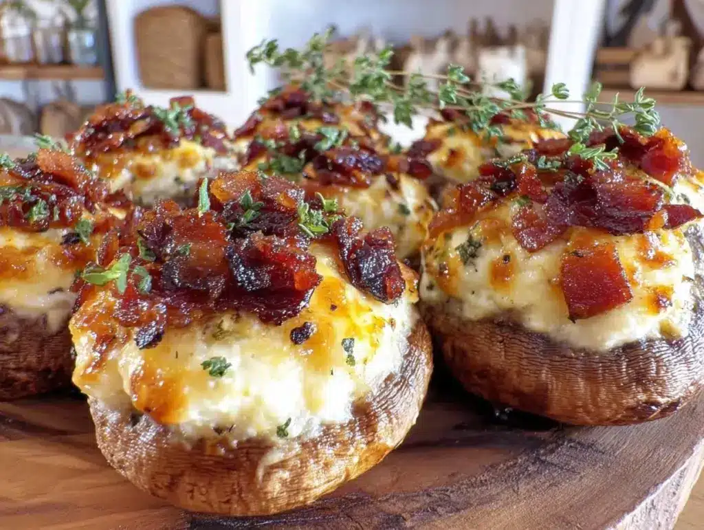 cream cheese stuffed mushrooms - featured image