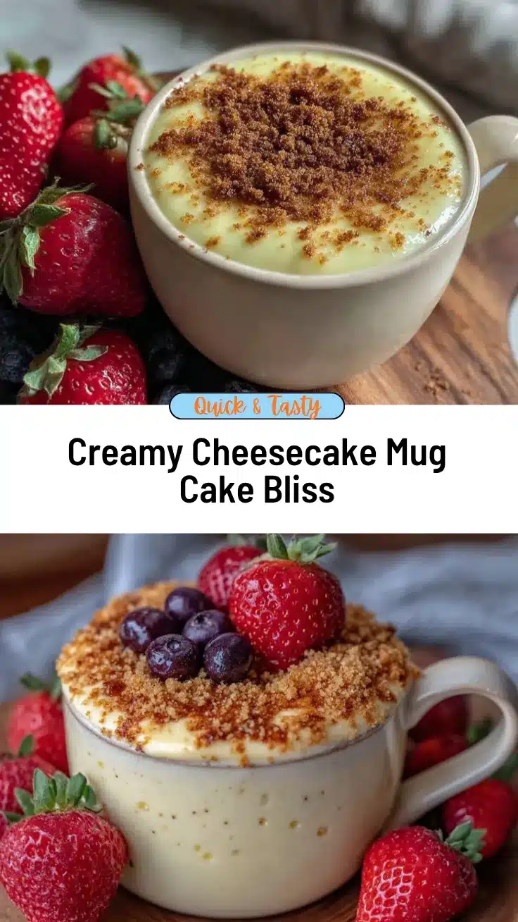 creamy cheesecake mug cake recipe