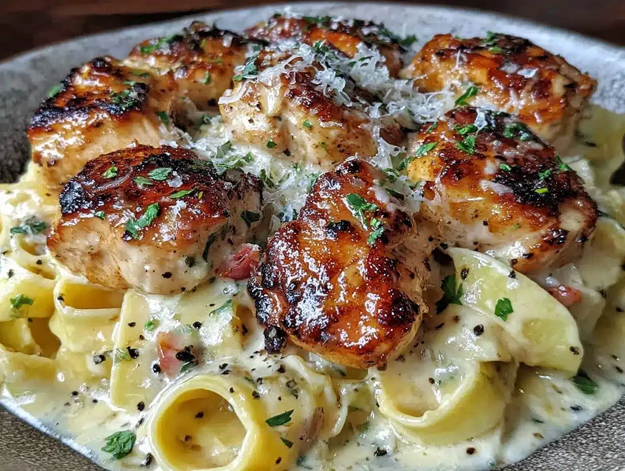 creamy garlic butter chicken pasta preparation steps