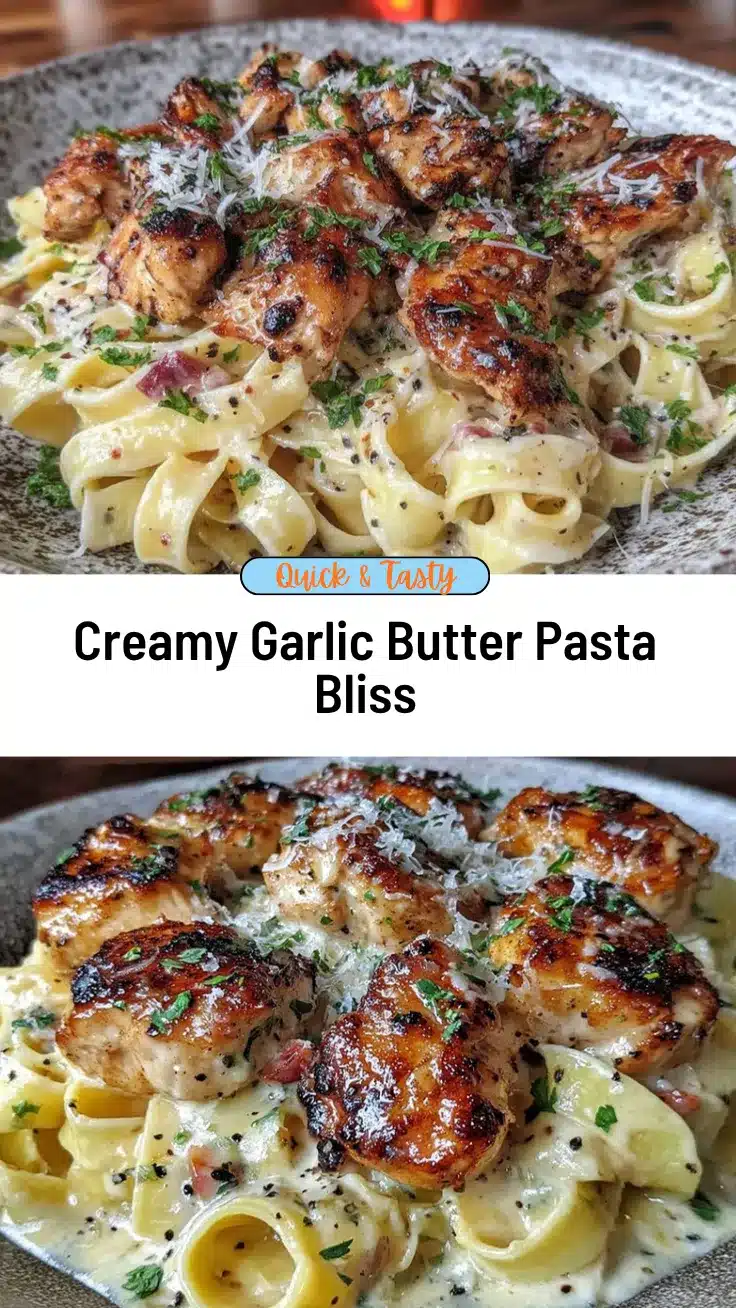 creamy garlic butter chicken pasta recipe