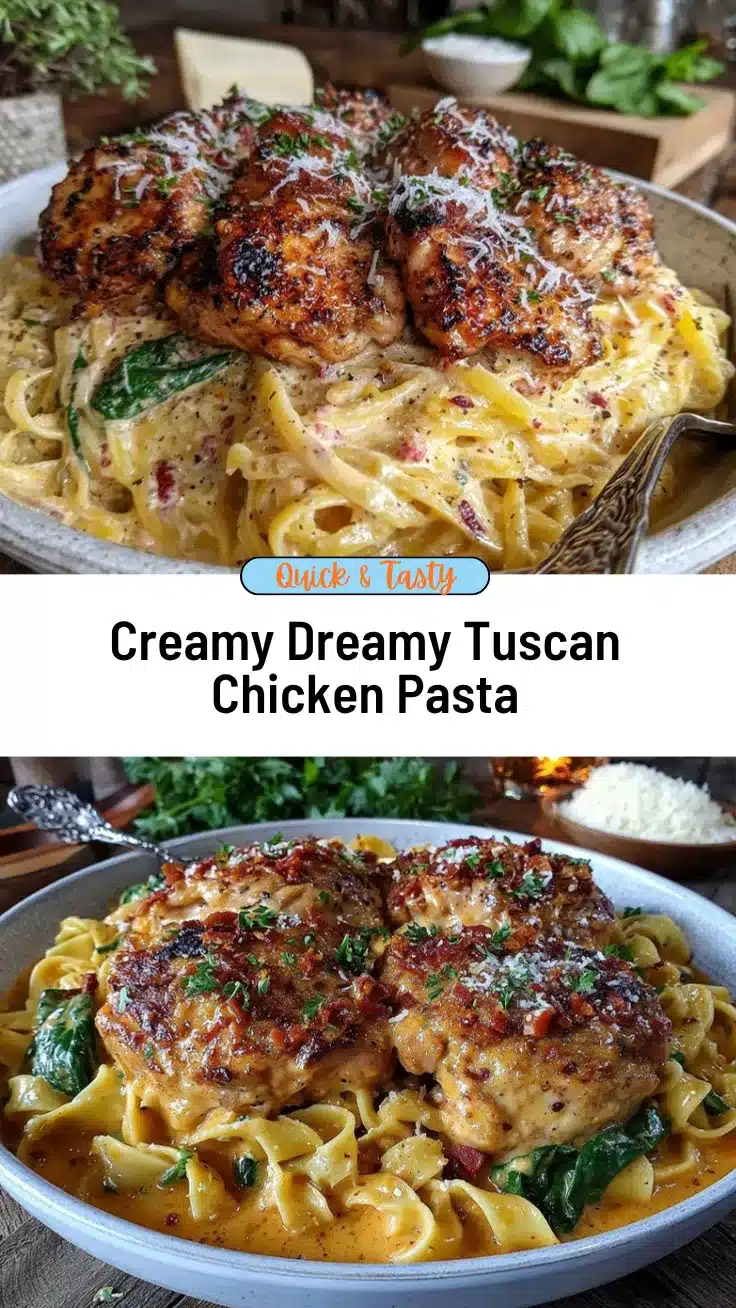 creamy garlic Tuscan chicken pasta recipe
