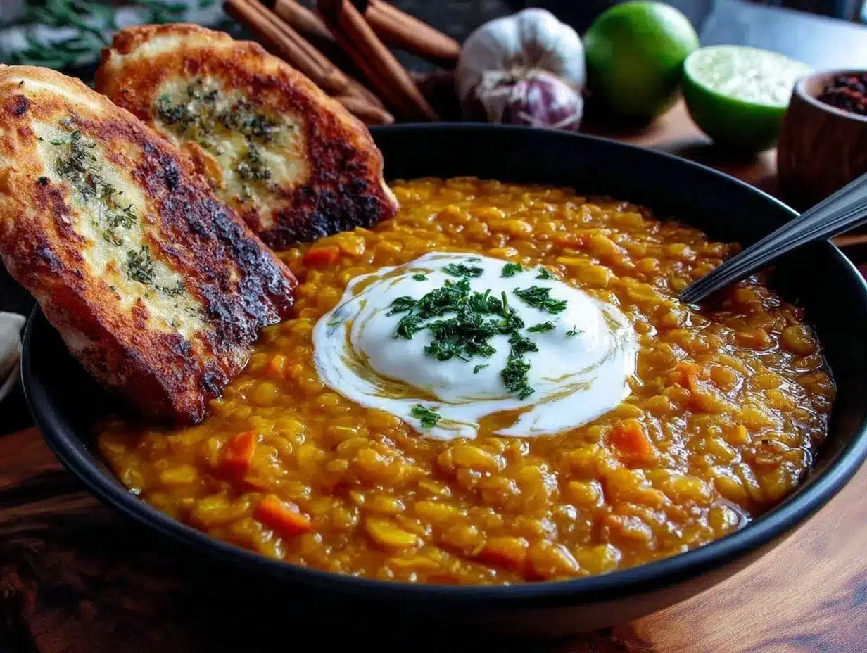 creamy golden lentil soup preparation steps