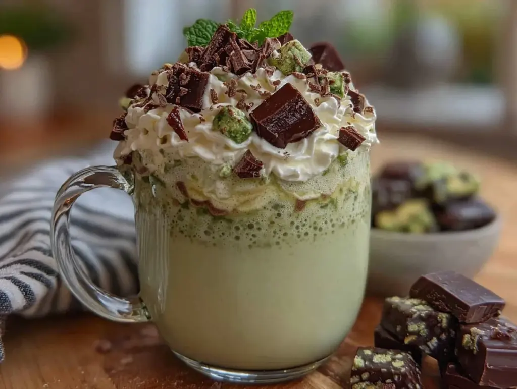 creamy mint hot chocolate - featured image