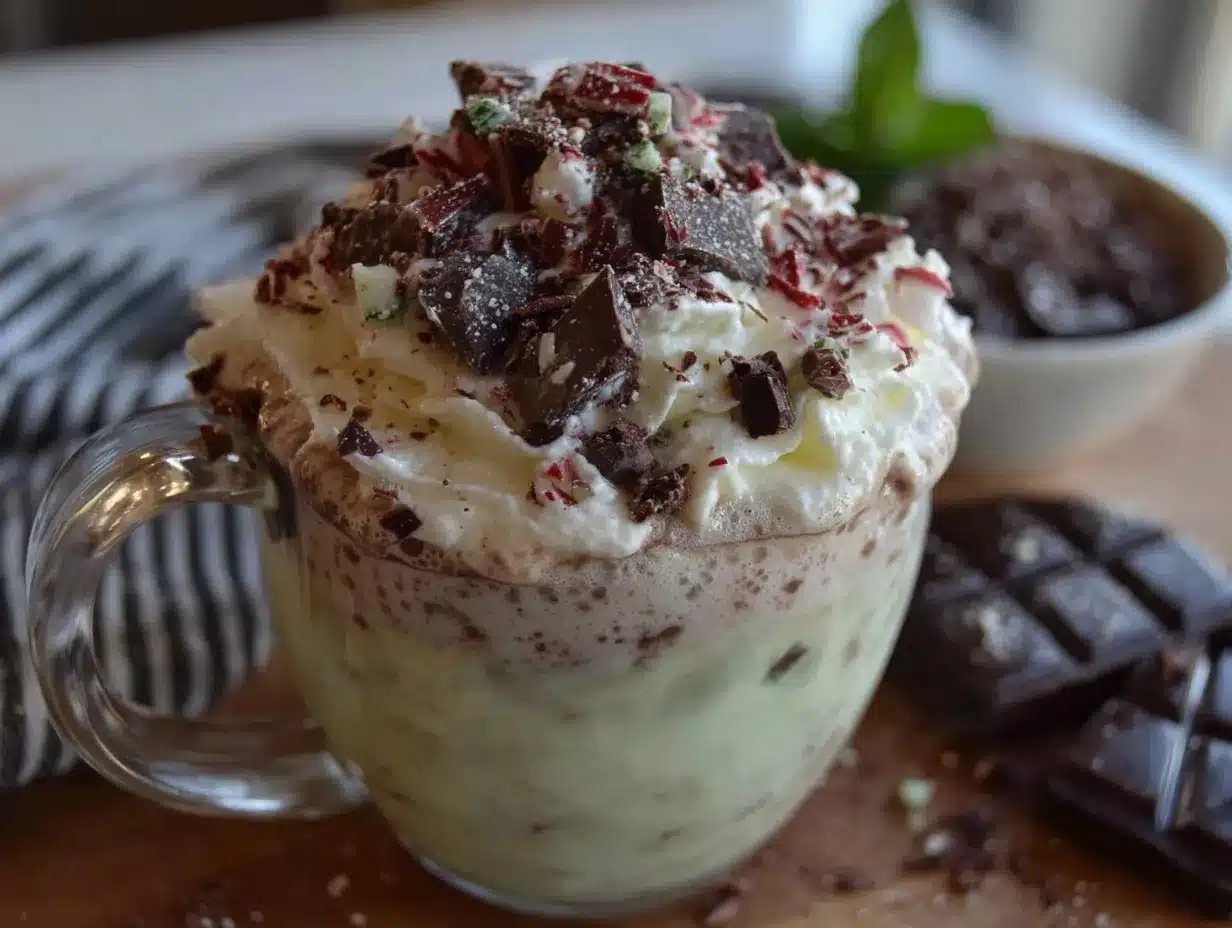 creamy mint hot chocolate preparation steps