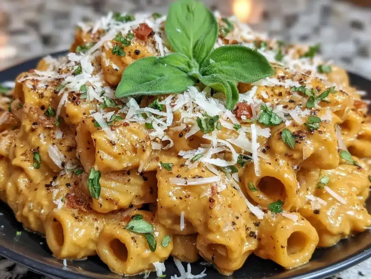 creamy pumpkin sage rigatoni preparation steps