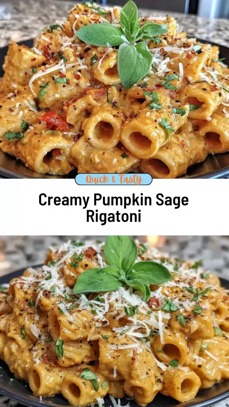 creamy pumpkin sage rigatoni recipe