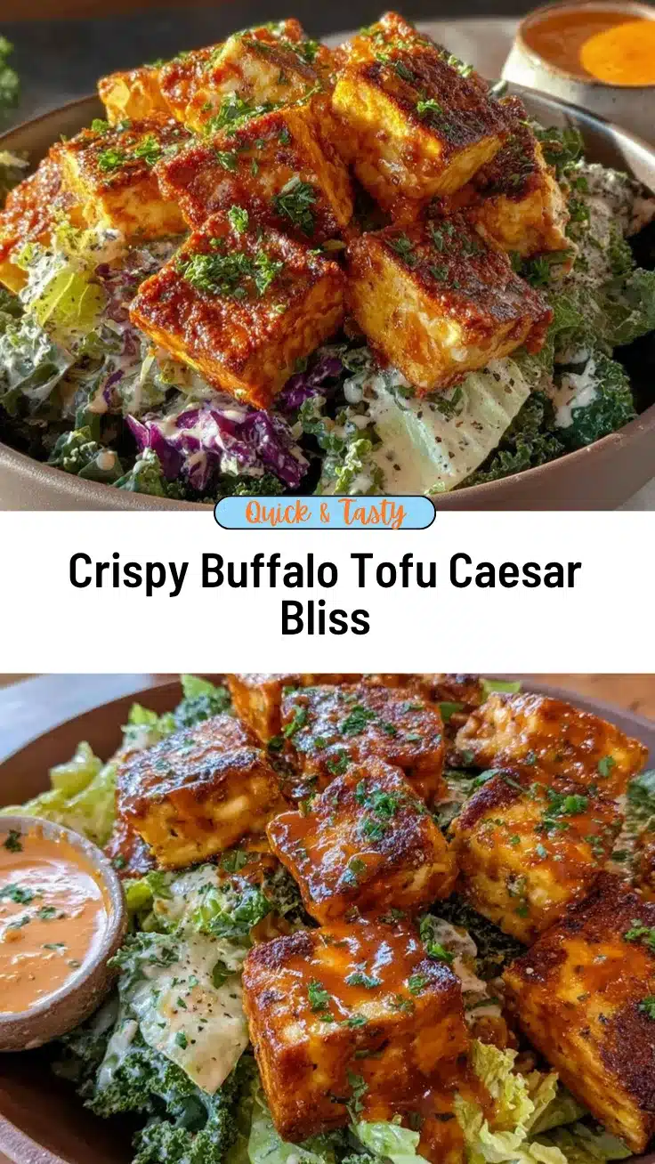 crispy buffalo tofu caesar salad recipe