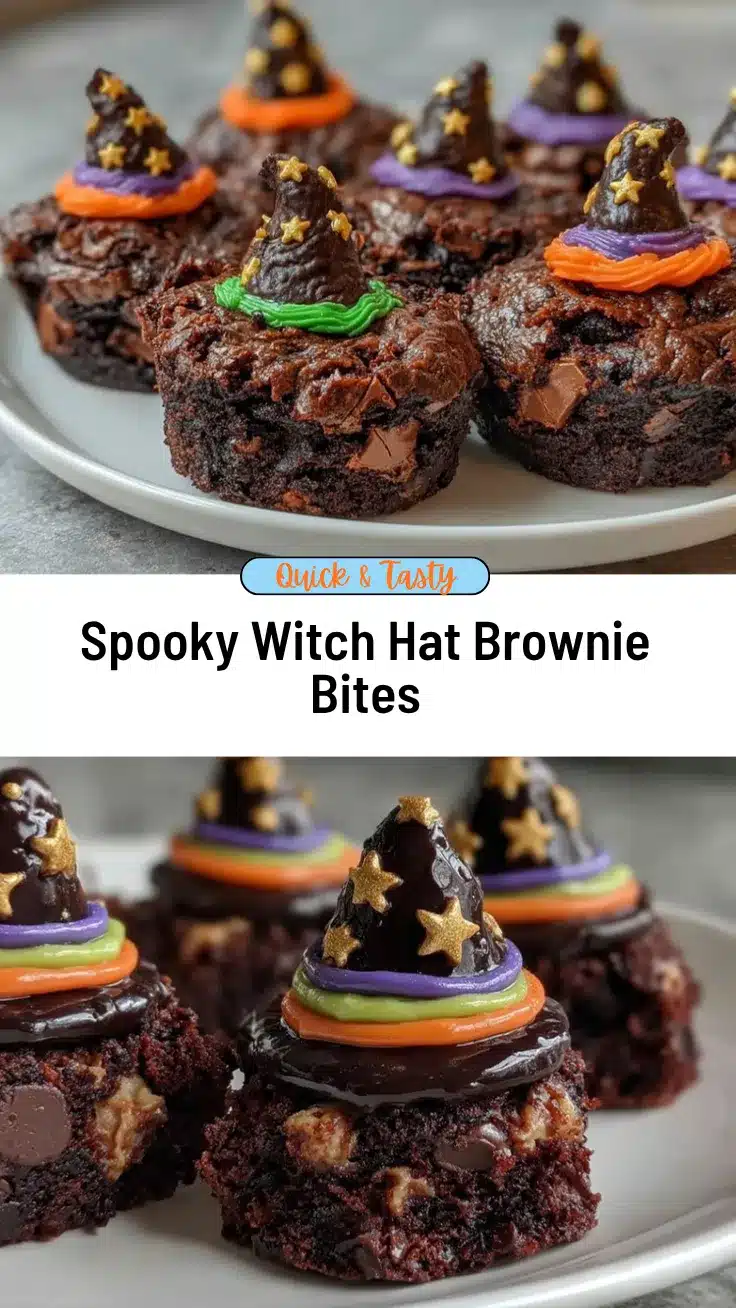 Halloween Witch Hat Brownie Bites recipe