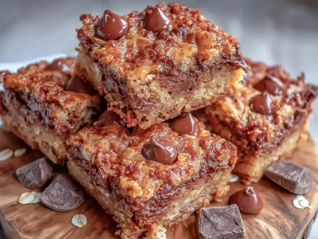 healthy chocolate chip oatmeal bars - featured image