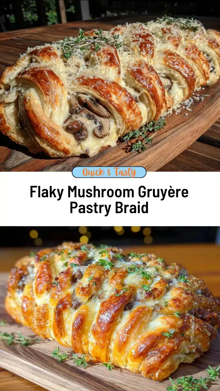 mushroom gruyère puff pastry braid recipe