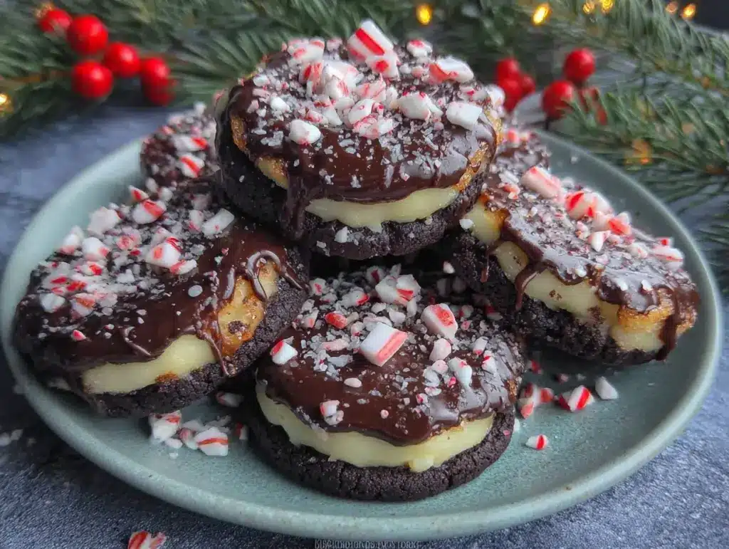 Peppermint Bark Hot Cocoa Cookies - featured image