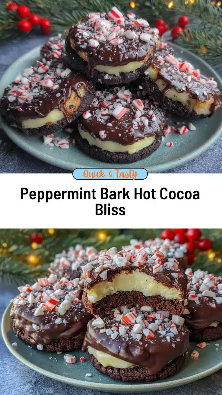 Peppermint Bark Hot Cocoa Cookies recipe