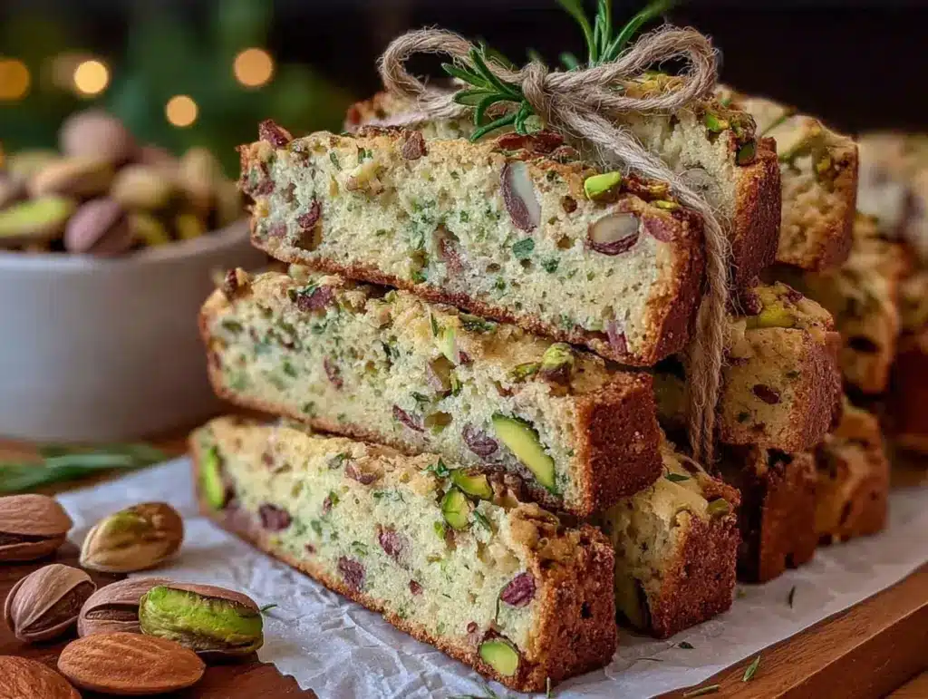 pistachio lemon rosemary biscotti - featured image