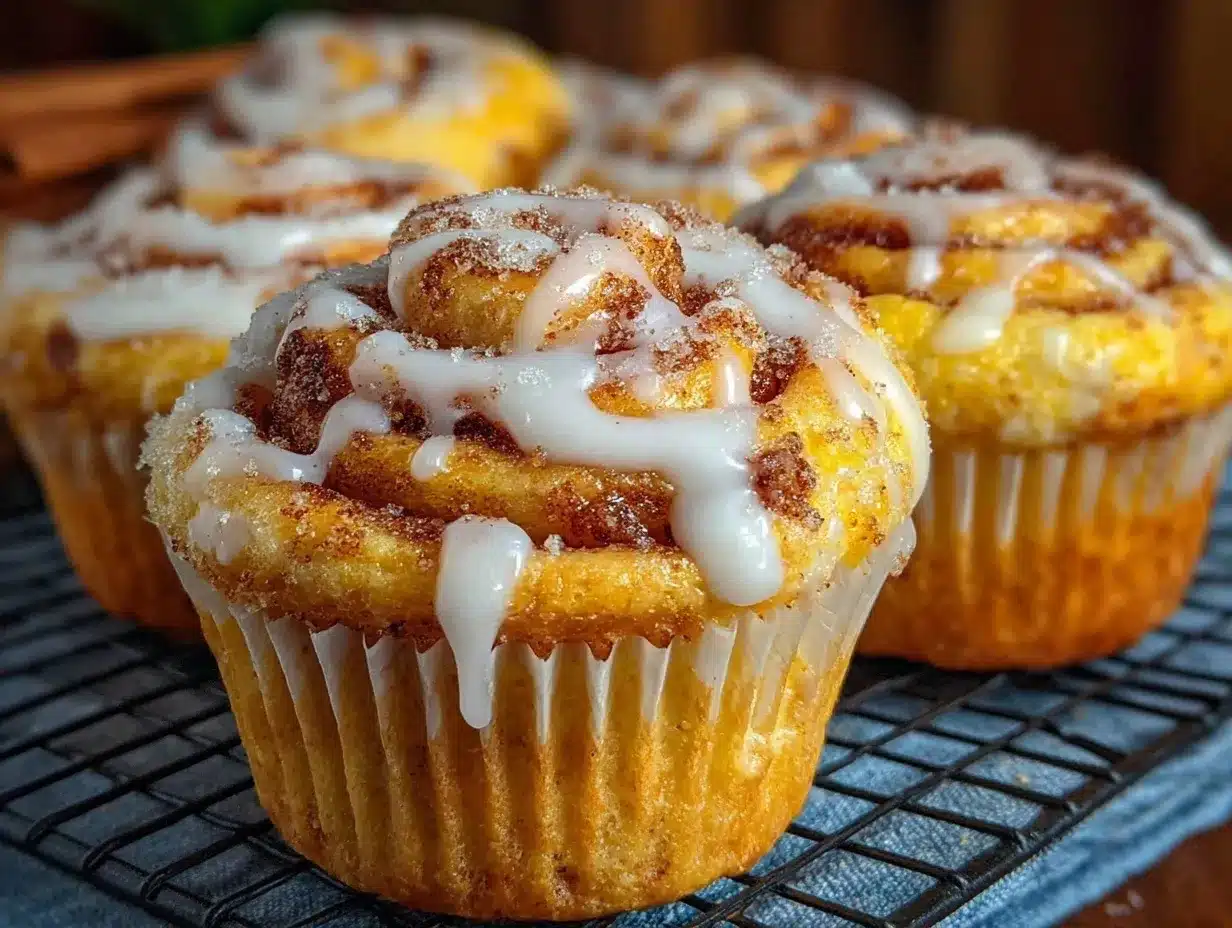 pumpkin cinnamon roll muffins preparation steps