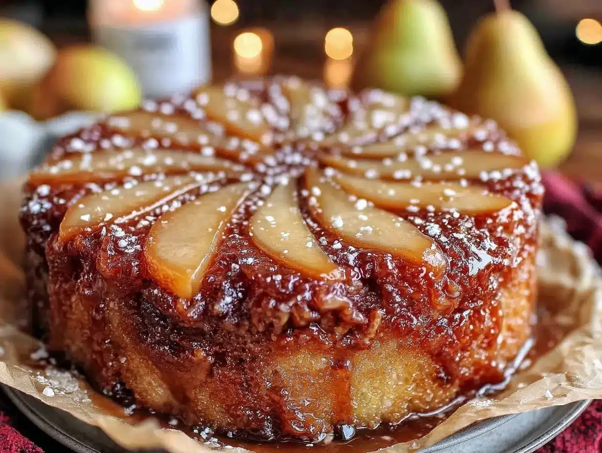 spiced maple bourbon pear cake preparation steps