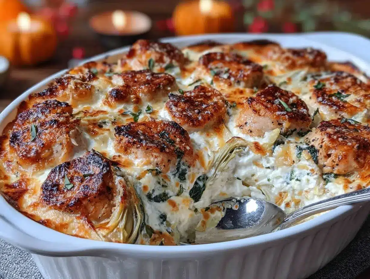 spinach artichoke chicken casserole preparation steps