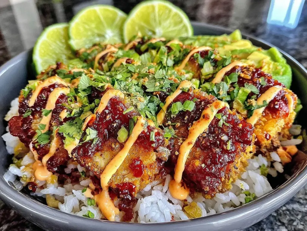 sweet chili chicken bowl - featured image