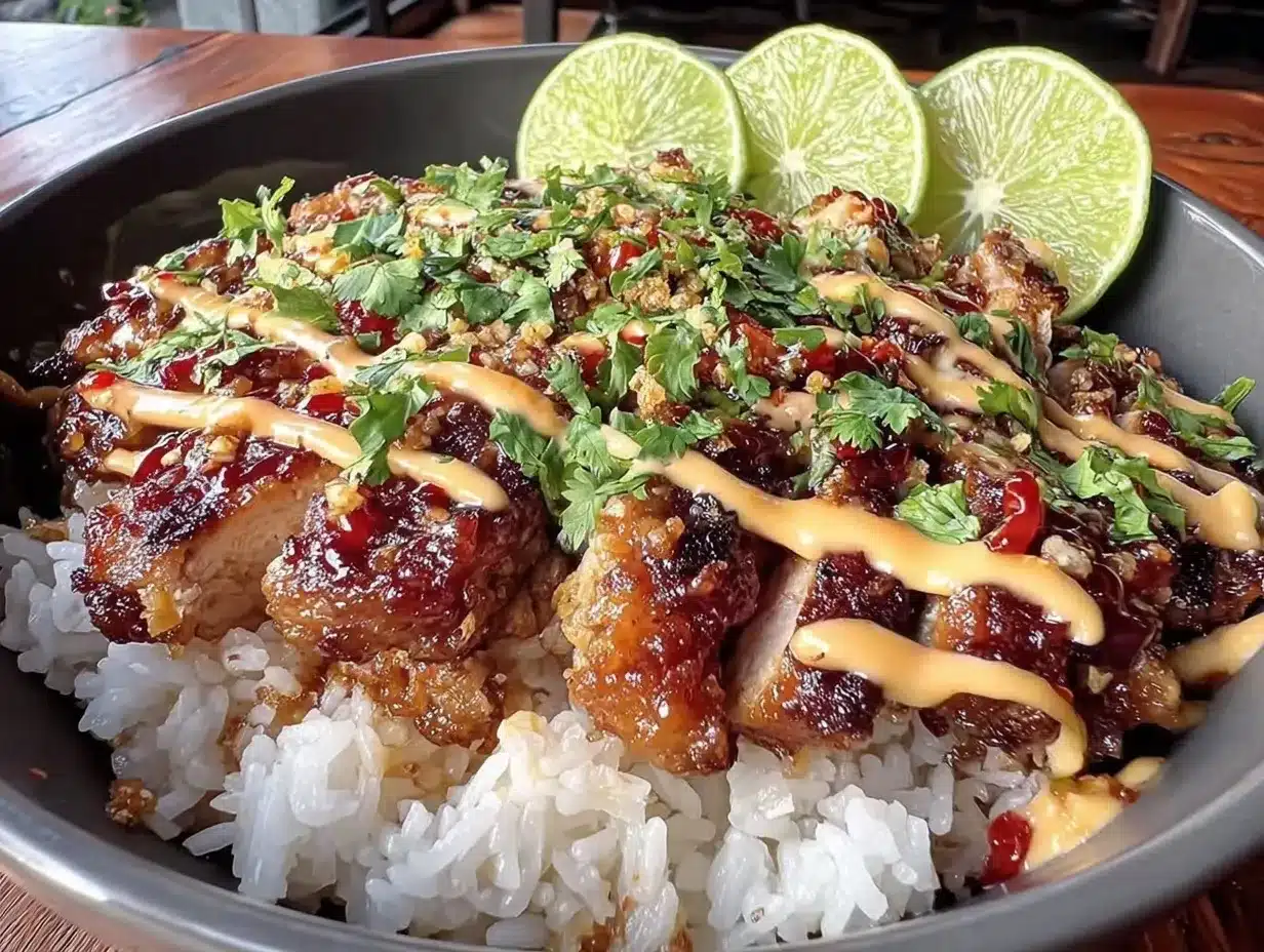 sweet chili chicken bowl preparation steps